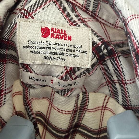Fjallraven Fjallglim Stretch Shirt Womens Sz SM Flannel Long Sleeve Button Down - Picture 4 of 6